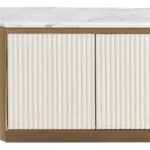 TV stolík Stilig ST916 200 cm mramor/ecru/zlatý
