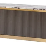 TV stolík Stilig ST916 200 cm mramor/grafit/zlatý