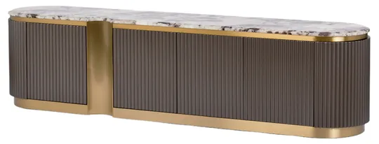 TV stolík Stilig ST916 200 cm mramor/grafit/zlatý TV stolík Stilig ST916 200 cm mramor/grafit/zlatý