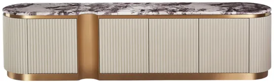 TV stolík Stilig ST916B 200 cm mramor/krémový/zlatý