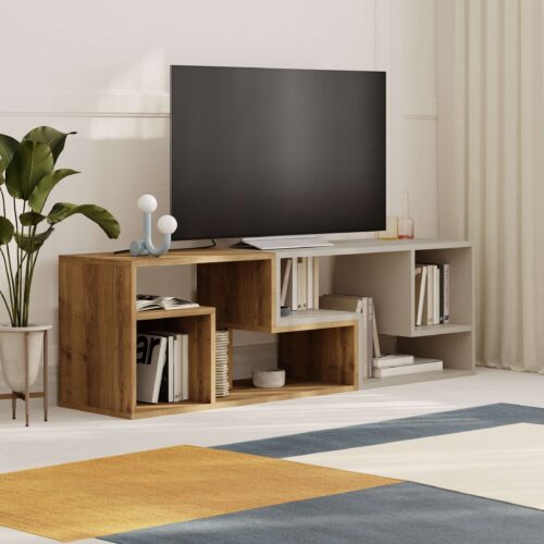 Televízny stolík Houseland Glis dub tmavý/pieskovec Televízny stolík Houseland Glis dub tmavý/pieskovec