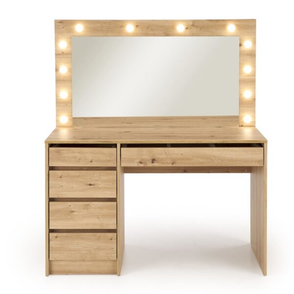 Toaletný stolík HOLLYWOOD s LED osvetlením 120 cm dub artisan