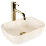 Umývadlo na dosku Rea Belinda Mini 36 cm travertín