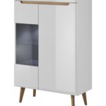 Vitrína Nordi 90 cm biela/dub Riviéra