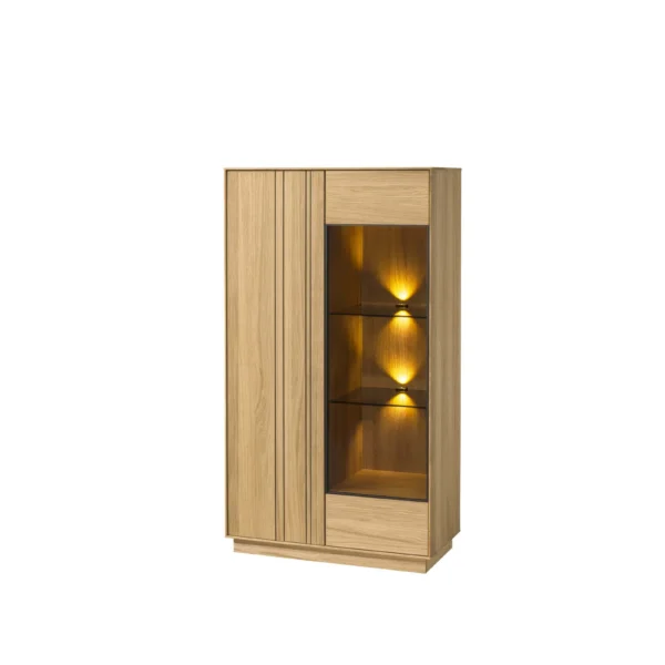 Vitrína s LED osvětlením Join 80 cm z masivu dub přírodní