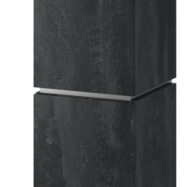 Vysoká koupelnová skříňka s košem na prádlo Letto 06 černý beton