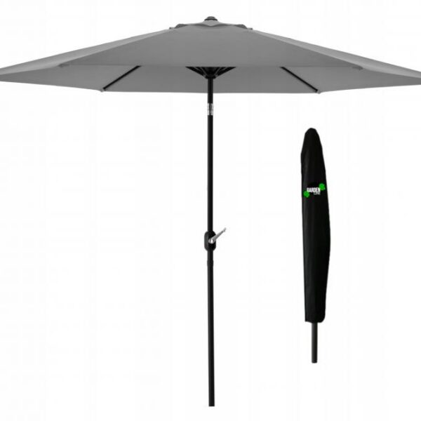 Zahradní slunečník s ochranným obalem VELLO 300 cm šedý