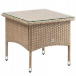 Záhradný odkladací stolík Muchi 50 cm polyratan sivobéžový