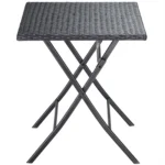 Záhradný skladací stolík Romi 65 cm polyratan čierny