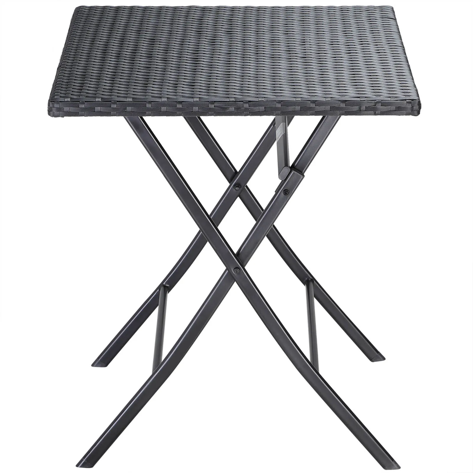 Záhradný skladací stolík Romi 65 cm polyratan čierny Záhradný skladací stolík Romi 65 cm polyratan čierny