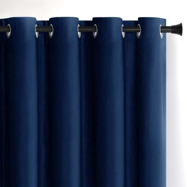 Záves AmeliaHome Velvet s priechodkami 140x270 cm modrý