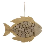 Závesná drevená dekorácia Fish hnedá