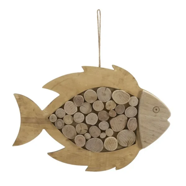 Závesná drevená dekorácia Fish hnedá