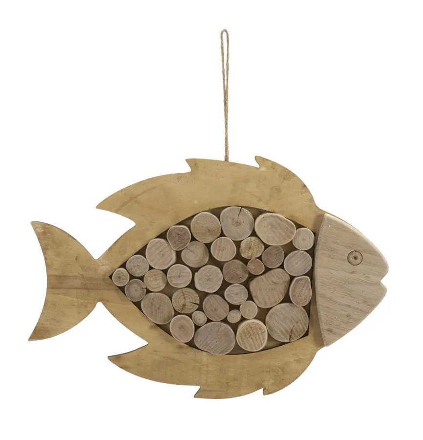 Závesná drevená dekorácia Fish hnedá Závesná drevená dekorácia Fish hnedá