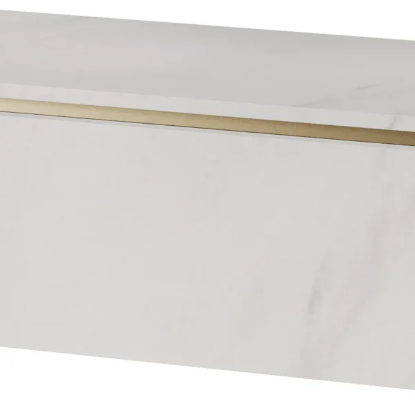 Závěsná skříňka pod umyvadlo Letto 02 80 cm bílý mramor/zlatá