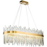 Závesný LED krištáľový luster APP1513-CP80 zlatý/neutrálna biela