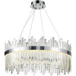 Závesný LED krištáľový luster APP1516-CP60 strieborný