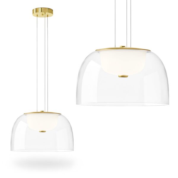 Závesný LED luster APP1690-1PC B číry/neutrálna biela