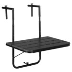Závesný balkónový stôl Aretto 60 cm čierny