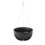 Závesný kvetináč STRIPPED ECO 24 cm čierny