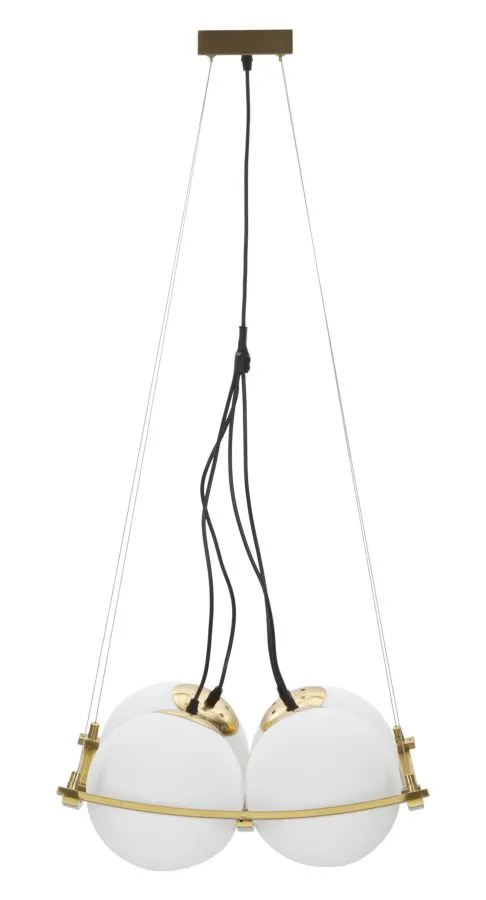 Závesný luster Japany 45 cm zlatý/biely Závesný luster Japany 45 cm zlatý/biely