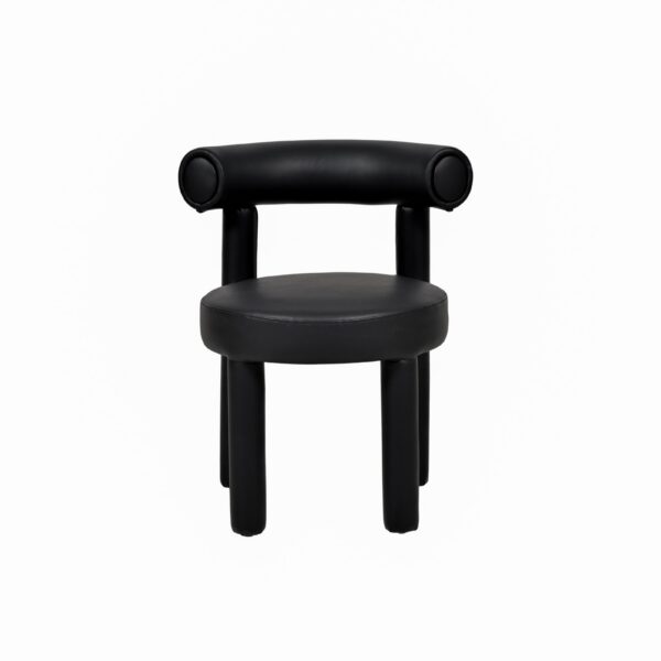 Designová jídelní židle Leith umělá kůže černá