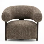Designové křeslo Maribel hnědo-krémové/ořech