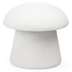 Designový taburet Cap bouclé bílý