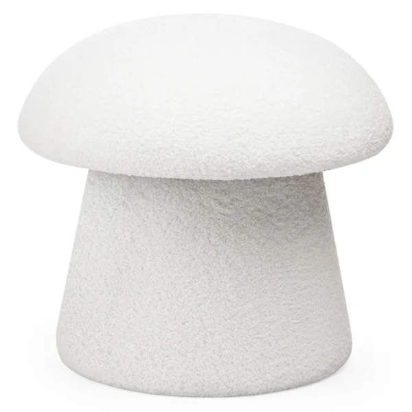 Designový taburet Cap bouclé bílý
