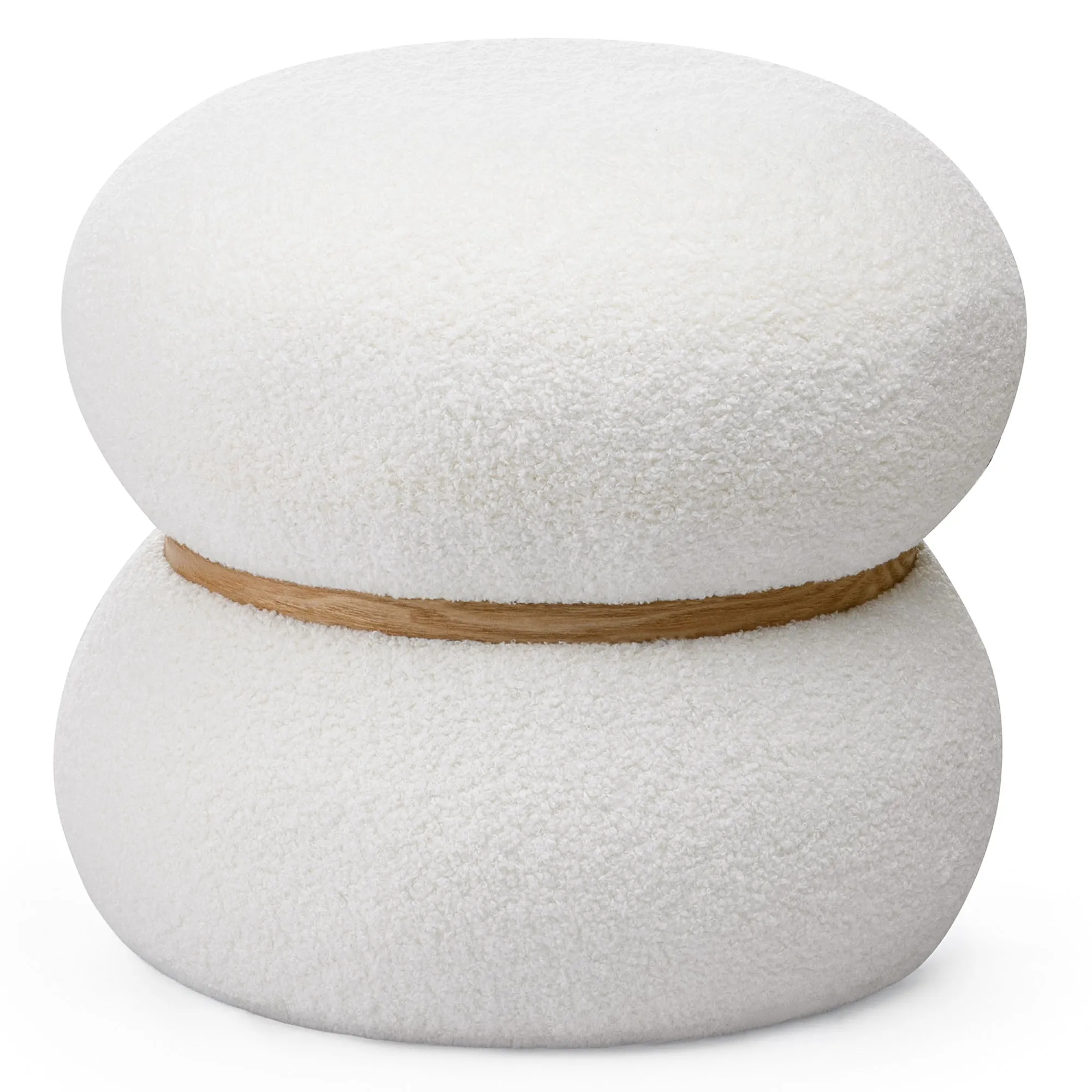 Designový taburet Muss bouclé bílý Designový taburet Muss bouclé bílý