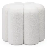 Designový taburet Quad bouclé bílý