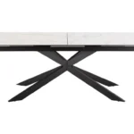 Jedálenský rozkladací stôl Irwine 200/240 cm biely mramor/čierny