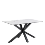 Jedálenský stôl Heaven 135 cm biely mramor/čierny