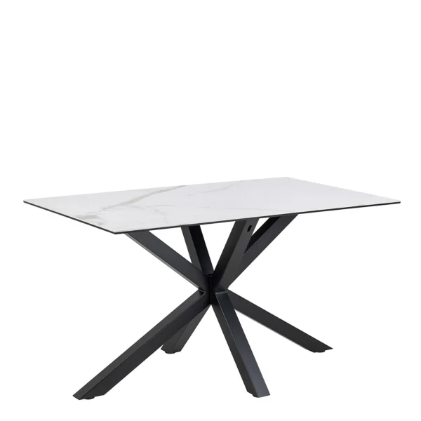 Jedálenský stôl Heaven 135 cm biely mramor/čierny