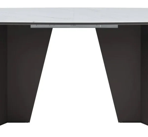 Jídelní rozkládací stůl Monza 156/206 cm černý/mramor