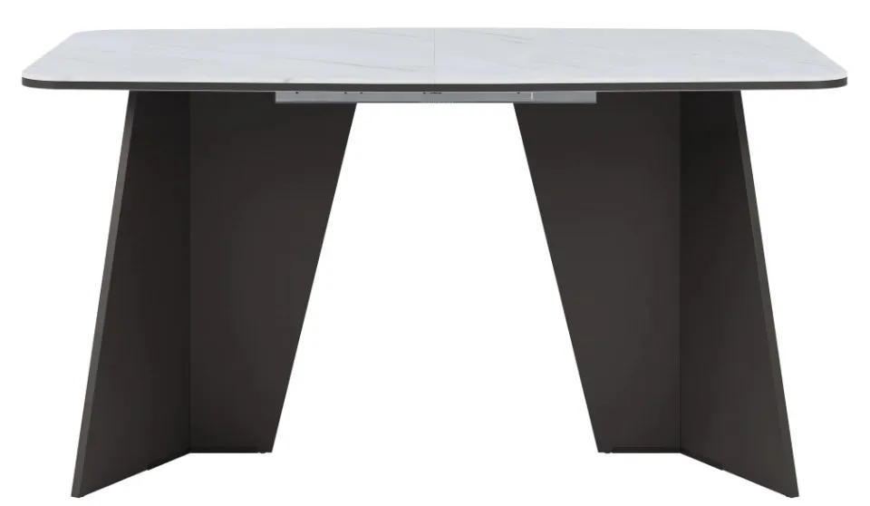 Jídelní rozkládací stůl Monza 156/206 cm černý/mramor Jídelní rozkládací stůl Monza 156/206 cm černý/mramor