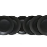 Keramická sada 6 ks talířů Matte Black 25 cm černá