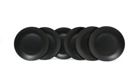 Keramická sada 6 ks talířů Matte Black 25 cm černá Keramická sada 6 ks talířů Matte Black 25 cm černá