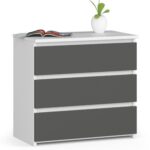 Komoda CL3 60 cm bílá/grafitově šedá