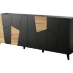 Komoda Etna 200 cm čierna/dub craft