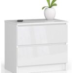Komoda Liv 60 cm biela lesklá