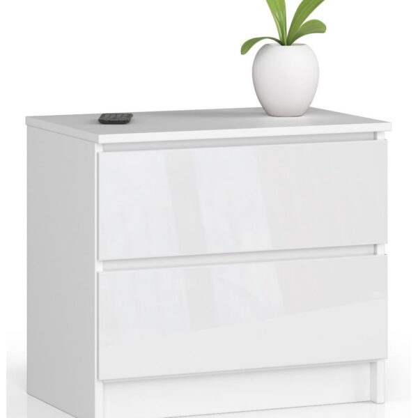Komoda Liv 60 cm biela lesklá