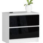 Komoda Liv 60 cm čierna lesklá