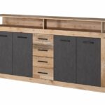 Komoda Luna 190 cm dub Matera svetlý/šedá