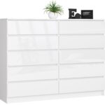 Komoda Rollo K 160 cm biela lesklá