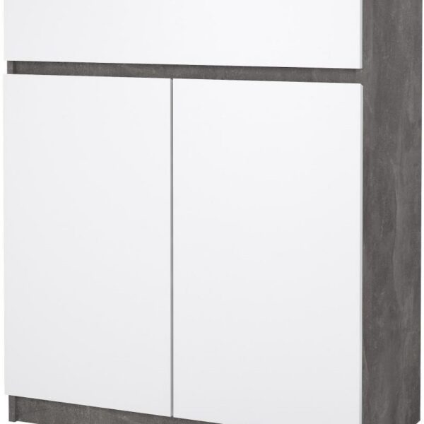 Komoda Simplicitous 234 80 cm beton/bílá lesk