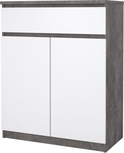 Komoda Simplicitous 234 80 cm beton/bílá lesk Komoda Simplicitous 234 80 cm beton/bílá lesk