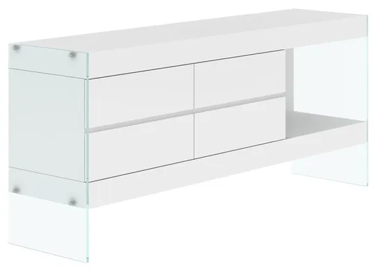 Komoda Soho 184 cm bílá/čirá