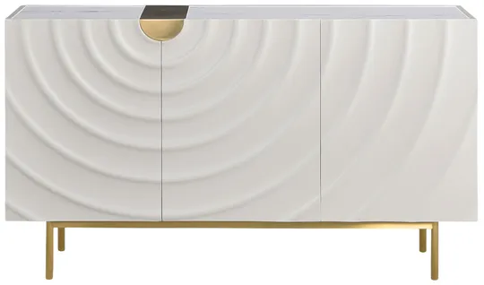 Komoda Stilig ST321 150 cm ecru/zlatá/mramor