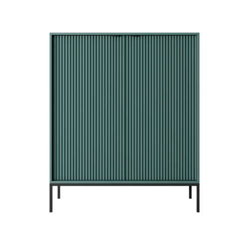 Komoda nová 104 cm zelená/čierne úchytky a čierny rám Komoda nová 104 cm zelená/čierne úchytky a čierny rám